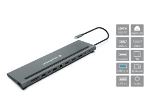 Docking CONCEPTRONIC 12en1 USB-C 18cm Gris