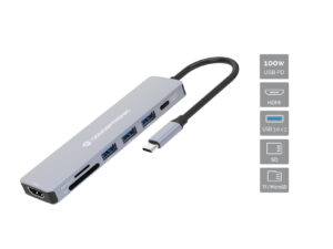 Adaptador CONCEPTRONIC USB-C 7en1 100W Gris