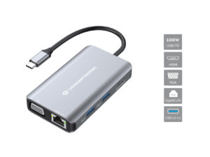 Adaptador CONCEPTRONIC USB-C 7en1 100W Gris