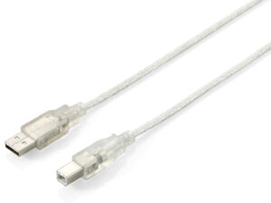 Cable EQUIP USB-A/M a USB-B/M 1m Transparente