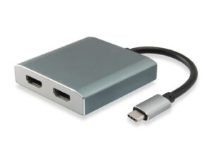 Adaptador EQUIP USB-C/M a 2x HDMI/H Plata