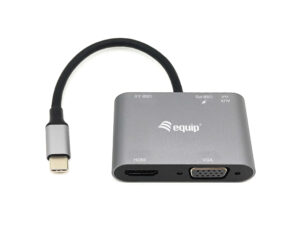 Adaptador EQUIP 5en1 USB-C Negro
