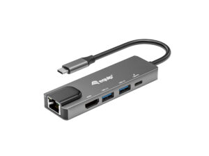 Adaptador EQUIP USB-C 5en1 HDMI RJ45 Gris