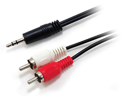 Cable EQUIP 1x3.5mm/M a 2xRCA/M 2.5m Negro Cable EQUIP 1x3.5mm/M a 2xRCA/M 2.5m Negro