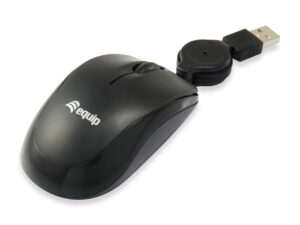 Ratón EQUIP Life Óptico USB Retráctil Negro