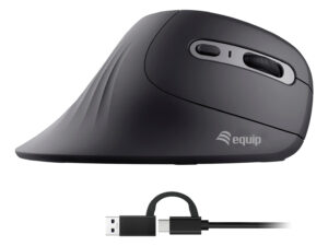 Ratón Vertical EQUIP USB-A/C 7200dpi Negro