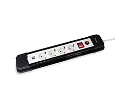 Regleta EQUIP 4xSchuko 2xUSB Interruptor