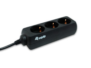 Regleta EQUIP 3xSchuko Cable 1.1m Negra