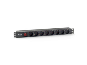 Regleta EQUIP 8 Tomas Interruptor Rack Negra