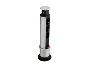 Regleta EQUIP 3 Tomas AC 2xUSB Negra/Plata