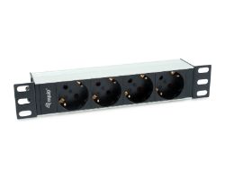 Regleta EQUIP 4xSchuko 1.5m Rack 1U Negra