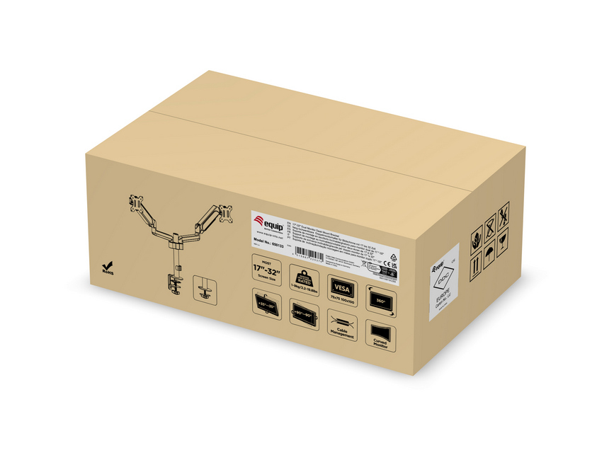 Soporte Mesa EQUIP 17"-32" Gira/Inclina 9kg Soporte Mesa EQUIP 17"-32" Gira/Inclina 9kg