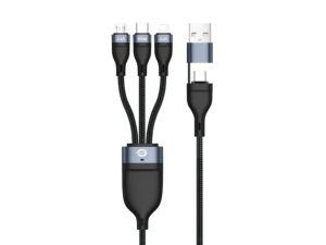Cable CONCEPTRONIC USB-C/M 3en1 1.5m Negro