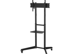 Soporte Pie AISENS con ruedas 37-70" Negro