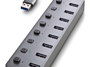Hub NGS USB-A 2.0 a 8xUSB-A 3.0 Gris