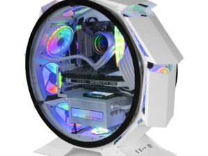 Caja Circular Mars Gaming mATX Mini-ITX Blanca