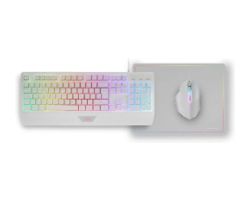 Pack Mars Gaming T+Ratón+Alfombrilla Blanco