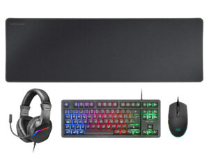 Pack Mars Gaming T+Ratón+Auric+Alfomb Negro