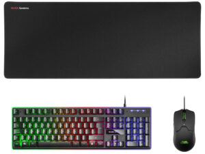 Pack Mars Gaming T+Ratón+Alfombrilla Negro