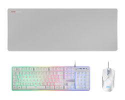 T+Ratón Mars Gaming + Alfombrilla XXL Blanco