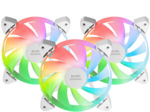 Ventilador Mars Gaming ARGB 12x12cm Blanc Kit 3