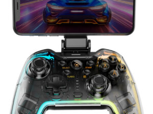 GamePad Mars Gaming RGB Bluetooth Transparente