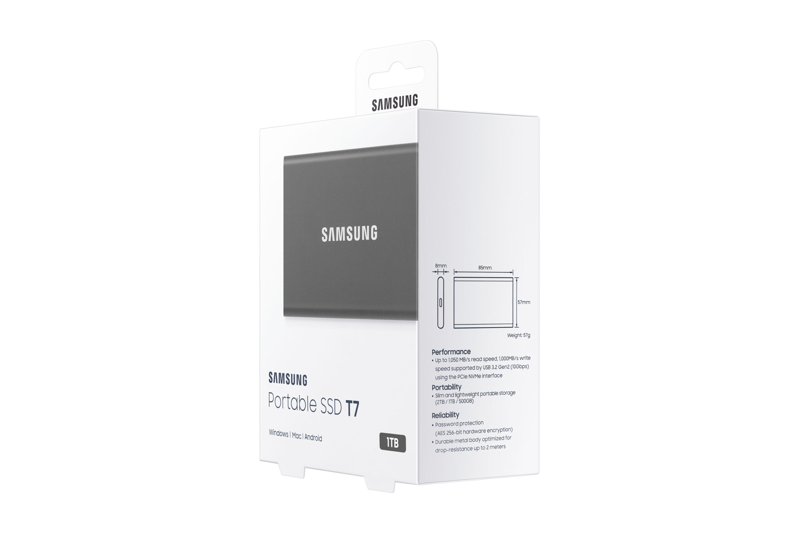 SSD Samsung T7 1Tb USB-C 3.1 Gris SSD Samsung T7 1Tb USB-C 3.1 Gris