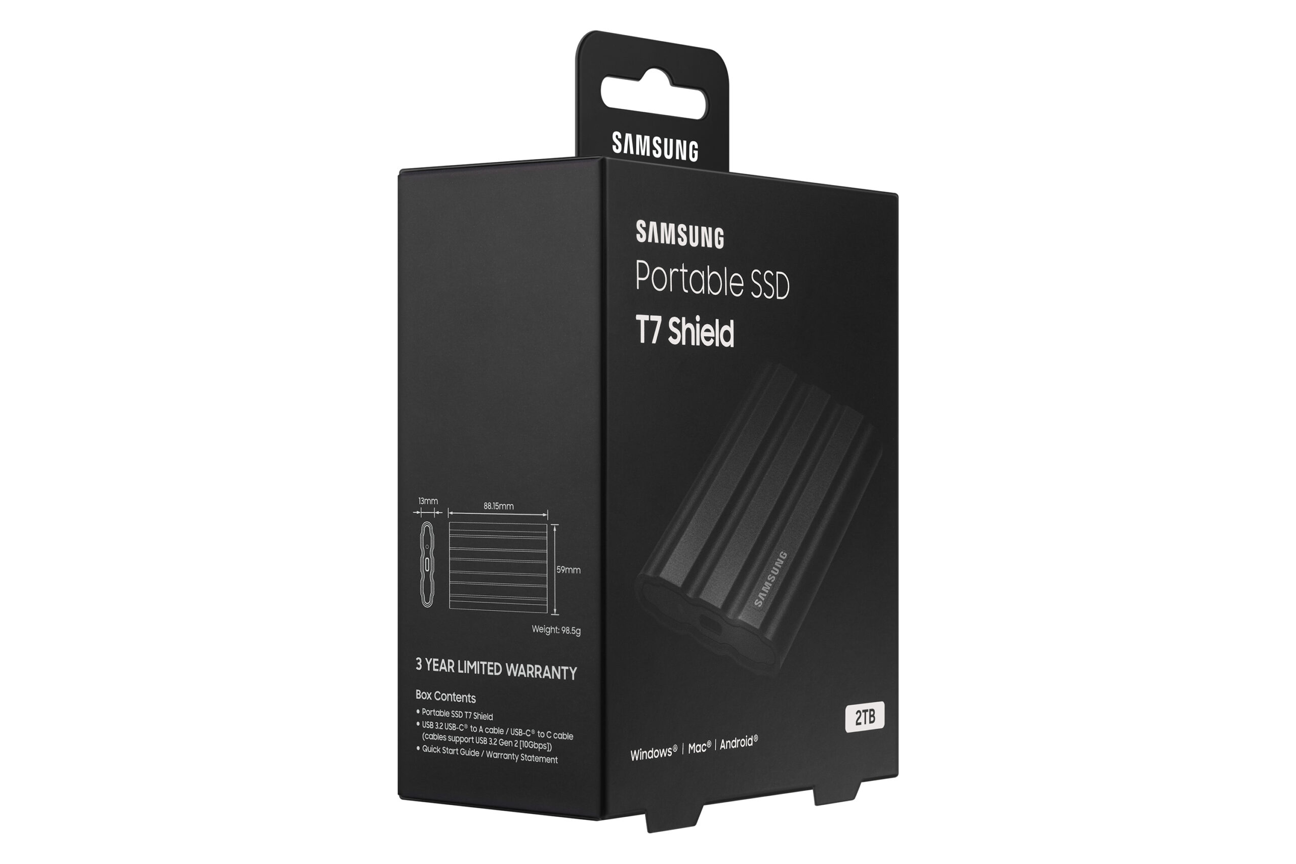 SSD Samsung T7 Shield 2Tb USB 3.1 Negro SSD Samsung T7 Shield 2Tb USB 3.1 Negro