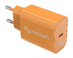 Cargador Pared NUBBEH 1USB-C 25W Naranja