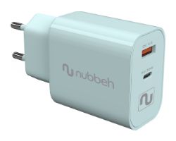 Cargador Pared NUBBEH USB-C 30W PD Turquesa