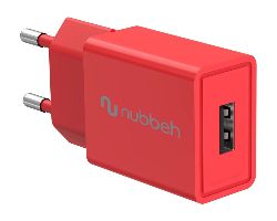 Cargador Pared NUBBEH 1USB-A 10W Rojo