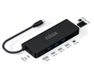 Docking Station NILOX 8 en 1 USB-C Negro