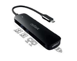 Adaptador NILOX USB-C a USB3/HDMI/SD/mSD