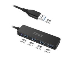 Hub NILOX USB-A 3.0 a 4xUSB-A 3.0 Negro