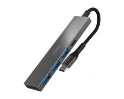 Hub NILOX USB-C a 3xUSB-A / 1xUSB-C Gris