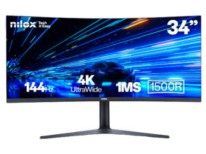 Monitor Gaming NILOX 34" UWQHD Curvo Negro