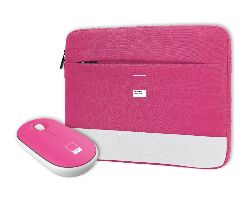 Funda+Ratón PANTONE 15.6" Poliéster Rosa