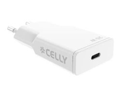 Cargador Pared CELLY 25W 1xUSB-C Blanco