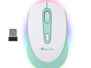 Ratón NGS Óptico BT 2400dpi Blanco/Menta