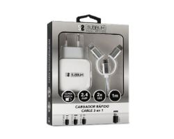 Cargador Pared SUBBLIM USB Cable 3en1