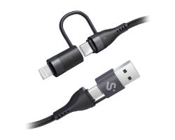 Cable SUBBLIM USB-A/C/C/Lightning 1m
