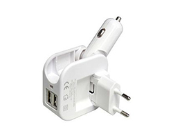 Cargador SWISS GO Red/Coche 2xUSB 5V 2.1A