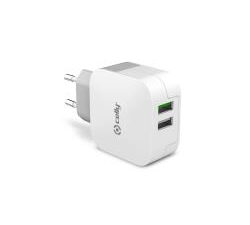 Cargador de Pared CELLY 2xUSB-A Blanco