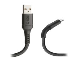 Cable SBS USB-A a USB-C Flexible Negro