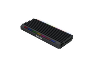 Caja TooQ SSD M.2 NVMe/SATA USB3 RGB Negra