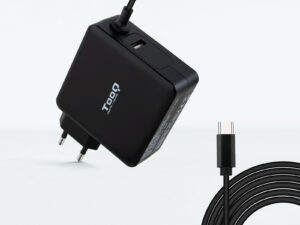 Cargador TooQ 90W 1xUSB-C 1xUSB-A Negro