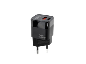 Cargador Pared TooQ 20W 1USB 1USB-C Negro