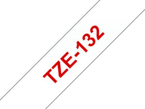 Cinta BROTHER 12mm 8m Rojo sobre Transparente