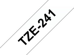 Cinta BROTHER 18mm 8m Negro sobre Blanco