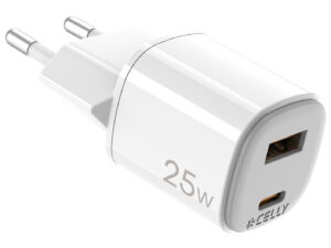 Cargador CELLY USB-A USB-C 25W Blanco